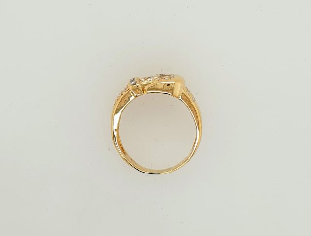 18 karaat gouden gespring met briljant. Occasion #25473 - Afbeelding 4