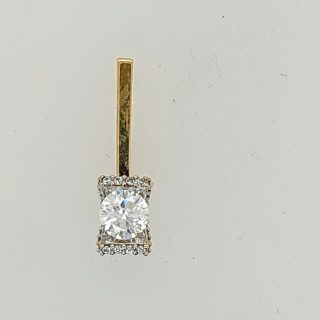 14 Goud hanger met Cubic Zirconia. #25477