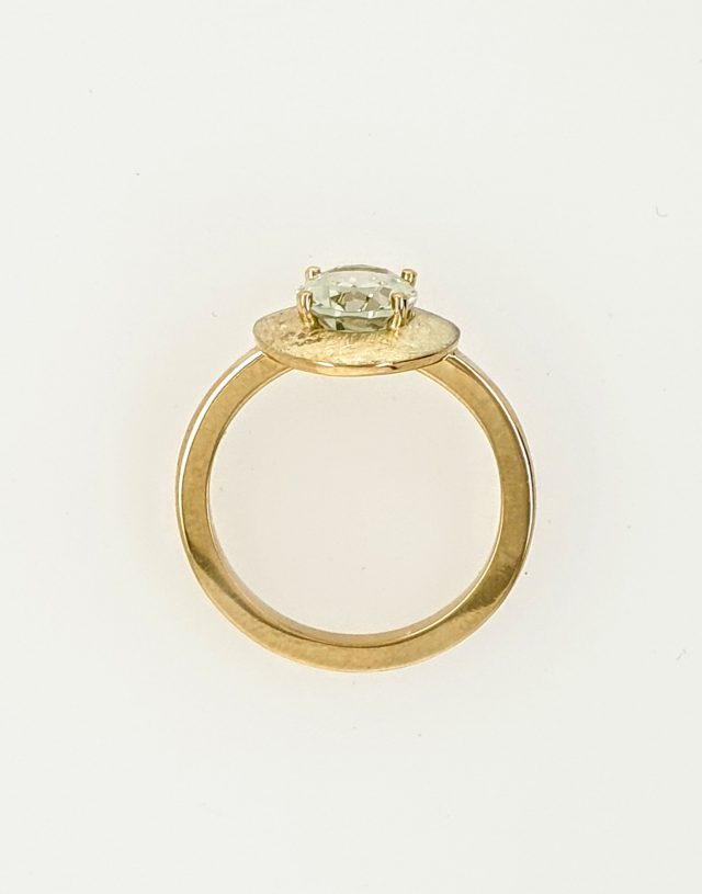 14 karaat ring met mint quarts. #25489 - Afbeelding 2