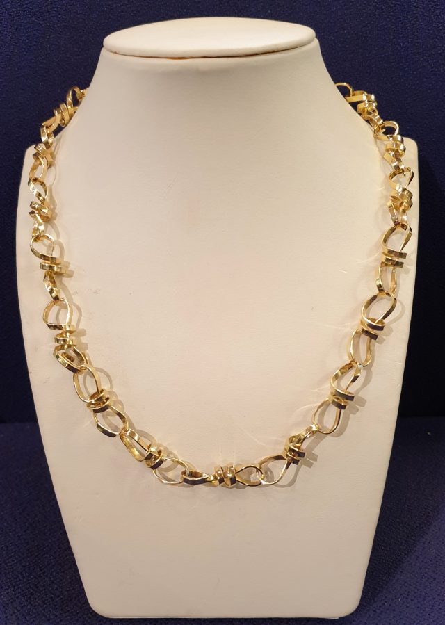 Handgemaakt collier van 14 karaat geelgoud. #23125 - Afbeelding 2