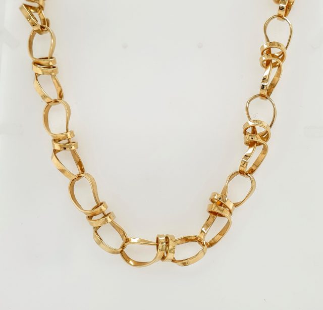 Handgemaakt collier van 14 karaat geelgoud. #23125