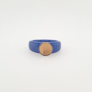 Charlotte keramische Kobaltblauwe ring # 25194 met een gouden kopje # 21836