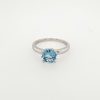 14 Karaat witgouden handgemaakte aquamarijn ring met 4 poots zetting # 22164 - Afbeelding 3