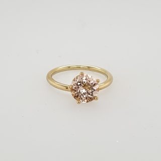 14 krt. Gouden Tuimel Penta-ring met 8 mm Morganiet. #25577