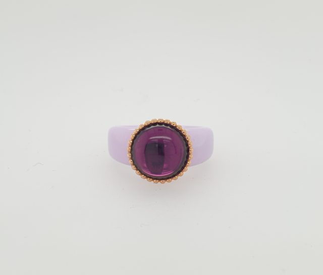 Lavendelkleurig keramische ring met Diamant van Charlotte Ehinger Schwarz. #25231 - Afbeelding 6