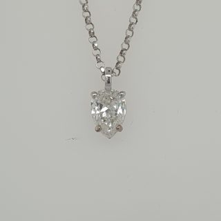 Peer diamant 0.52 crt. in witgouden zetting. #25533