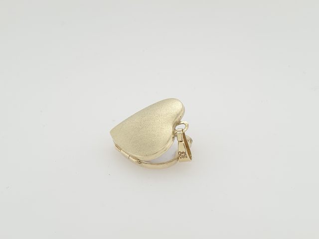14 Karaat geelgouden hart hanger/medaillon #25612 - Afbeelding 4