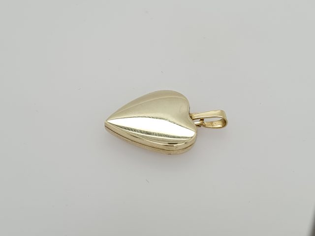 14 Karaat geelgouden hart hanger/medaillon #25612 - Afbeelding 2