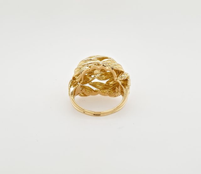 Vintage geelgouden cocktail ring #25635 - Afbeelding 4