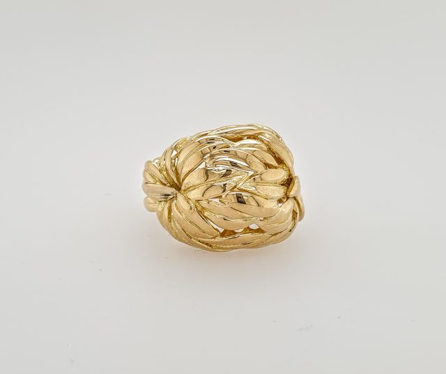 Vintage geelgouden cocktail ring #25635 - Afbeelding 3