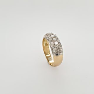 18 karaat gouden occasion ring met briljantjes. #25666