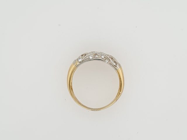 18 karaat gouden occasion ring met briljantjes. #25666 - Afbeelding 4