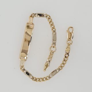 14 Karaat bicolor gouden fantasie plaatband 15 cm. # 25699