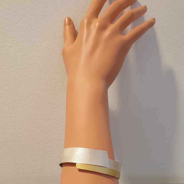 Zilveren armband met goud van het merk MANU #25725 - Afbeelding 2
