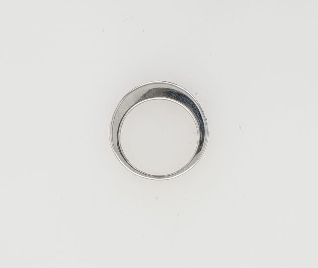 Smalle witgouden ring met een rijtje diamantjes / briljantjes #25731 - Afbeelding 4
