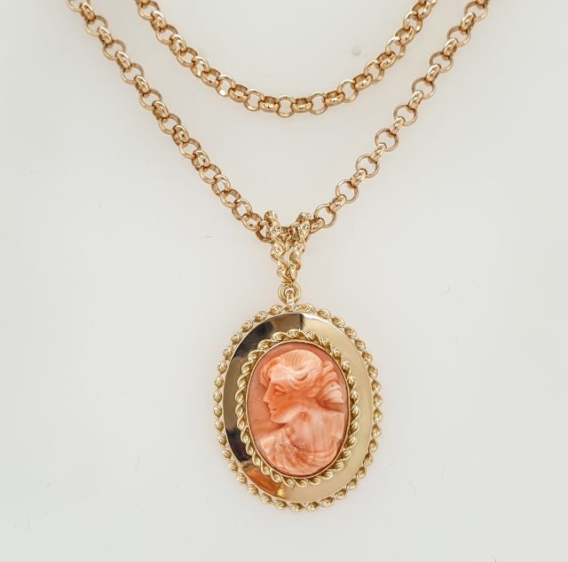14 Karaat gouden schakelarmband met 11 Cameeën. # 25770 - Afbeelding 8