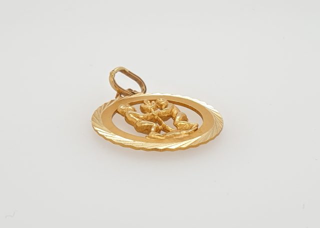 14 Karaat geelgouden sterrenbeeld hanger. 24 mm. Occasion. # 25783 - Afbeelding 2