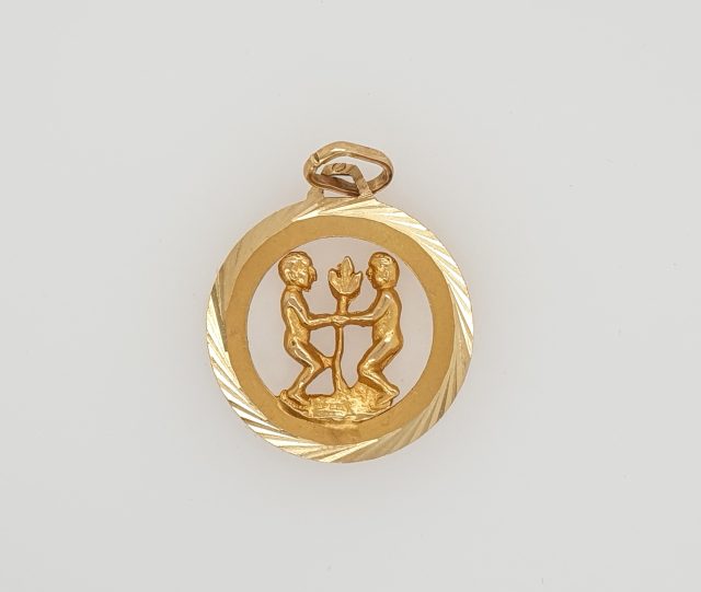 14 Karaat geelgouden sterrenbeeld hanger. 24 mm. Occasion. # 25783 - Afbeelding 3