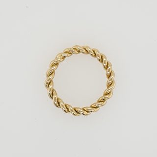 14 Karaat handgemaakte getordeerde aanschuifring 3mm dik #25848