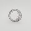 Platina broche met pareltjes en diamant #25896