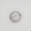Platina broche met pareltjes en diamant #25896 - Afbeelding 2