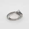 Platina broche met pareltjes en diamant #25896 - Afbeelding 5