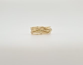 Geelgouden endless rope ring. #25940