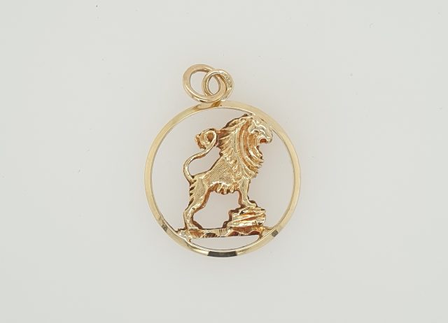 Occasion gouden sterrenbeeld hanger Leeuw. #26030 - Afbeelding 2