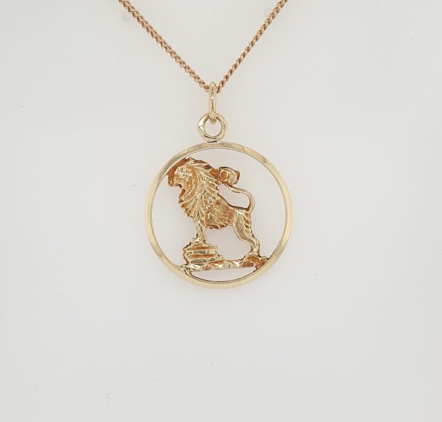Occasion gouden sterrenbeeld hanger Leeuw. #26030