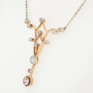 Sierlijk vintage collier met diamant. #26053