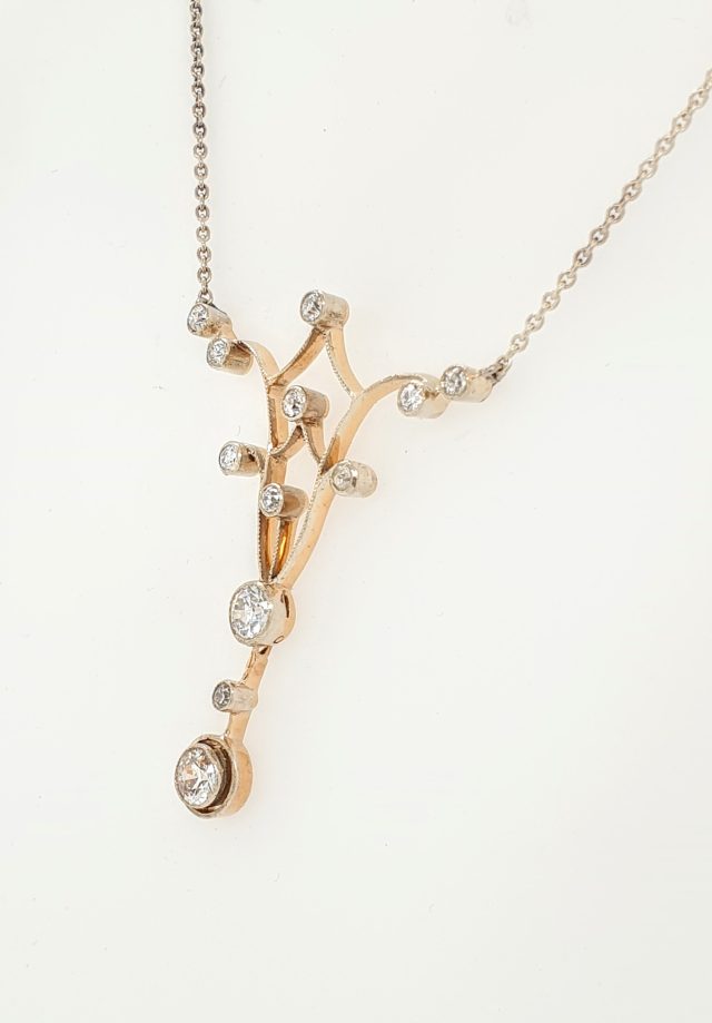 Sierlijk vintage collier met diamant. #26053
