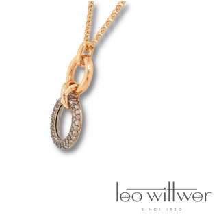 Rosé gouden hanger met bruine diamant, occasion van Leo Wittwer. #26074