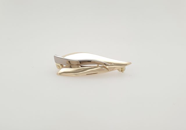 14 Karaat bicolor gouden handgemaakte broche. "April" # 26091 - Afbeelding 3