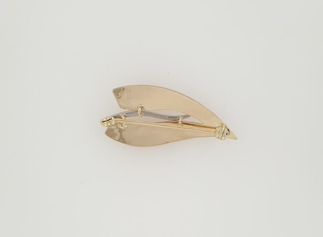 14 Karaat bicolor gouden handgemaakte broche. "April" # 26091 - Afbeelding 5