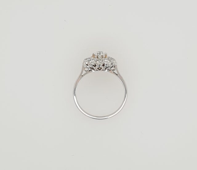 18 krt. Witgouden occasion entouragering met 1.15 crt. TW.Si briljant / diamant. #26092 - Afbeelding 3