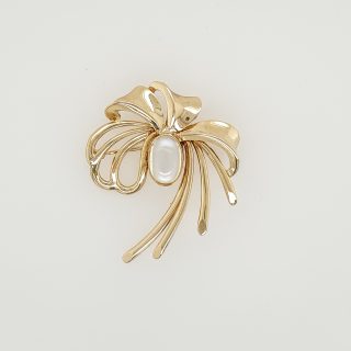 14 Karaat gouden broche met maansteen, vintage # 26109