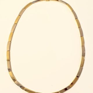 14 Karaat bicolor gouden chooker / ketting. Occasion #26123