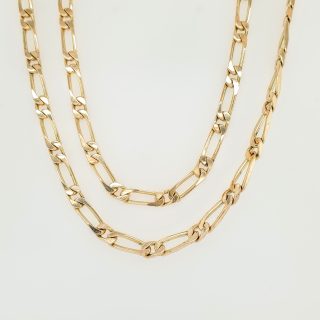 14 Karaat massief gouden figaro collier # 26160
