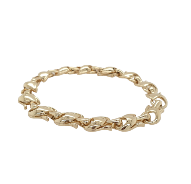 Gouden armband van 14 massieve schakels. 14 Karaat gouden occasion. # 26236 - Afbeelding 2
