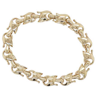 Gouden armband van 14 massieve schakels. 14 Karaat gouden occasion. # 26236