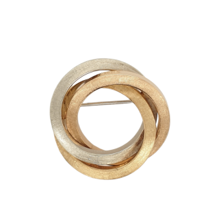 Tricolor gouden broche. 18 karaat, vintage. # 26237