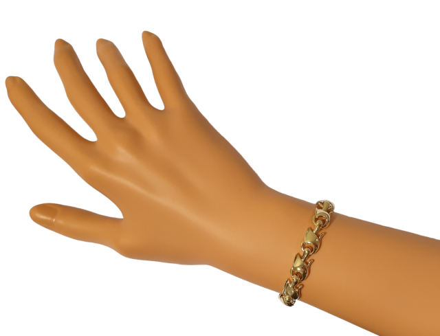Gouden armband van 14 massieve schakels. 14 Karaat gouden occasion. # 26236 - Afbeelding 3