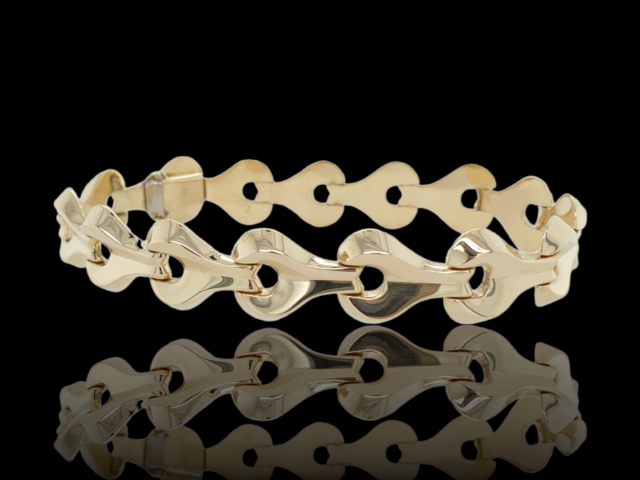 Gouden schakelarmband van 14 karaat. Tweede hands #26289