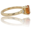 Handgemaakt gouden citrienring met briljantjes. 14 karaat #26434 - Afbeelding 3