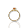 Handgemaakt gouden citrienring met briljantjes. 14 karaat #26434 - Afbeelding 4