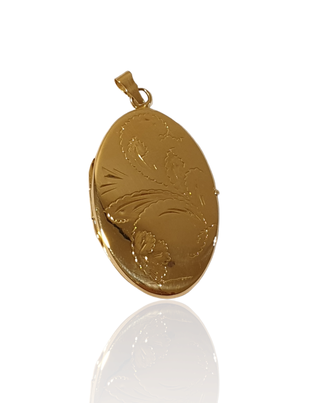 Rosé gouden ovale medaillon. 18 Karaat occasion. #26435 - Afbeelding 4