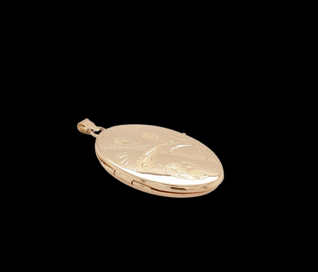 Rosé gouden ovale medaillon. 18 Karaat occasion. #26435 - Afbeelding 2