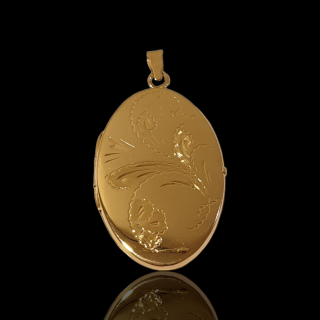 Rosé gouden ovale medaillon. 18 Karaat occasion. #26435