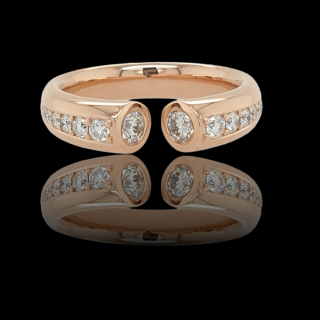 Dialog ring met briljant, van Ehinger Schwarz, Rosé goud 18 karaat. #26440