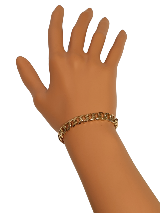 Rosé gouden gourmette dames armband. 18 karaat occasion. #26496 - Afbeelding 4